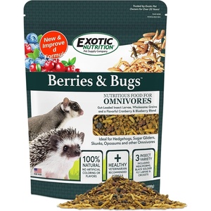 image:imageBerries amp Bugs 15 lb  All Natural High Protein High Fiber Food for Hedgehogs Skunks Opossums Sugar Gliders  Universal Insectivore Diet with Fruit GutLoaded Insects amp Healthy Vitamins3 Pound Pack of 1