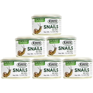 image:imageCanned Snails 6 Pack  Healthy High Protein Insect Treat  Hedgehogs Sugar Gliders Reptiles Wild Birds Chickens Lizards Bearded Dragons Skunks Opossums Fish Amphibians Turtles