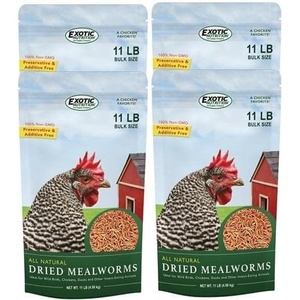 image:imageDried Mealworms  100 Natural NonGMO High Protein Bulk Insect Treat for Chicken Laying Hen Chick Wild Bird Bluebird Duck Goose Turkey Chickadee Titmice Wren Reptile Fish 2 lb44 Pound Pack of 1