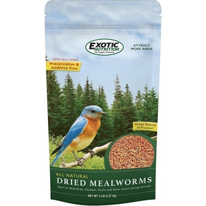 image:imageDried Mealworms  100 Natural NonGMO High Protein Bulk Insect Treat for Chicken Laying Hen Chick Wild Bird Bluebird Duck Goose Turkey Chickadee Titmice Wren Reptile Fish 2 lb5 Pound Pack of 1