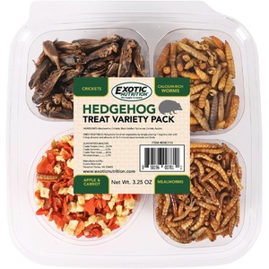image:imageHedgehog Treat Variety Pack  Healthy Natural Treat Sampler  Mealworms Black Soldier Fly Larvae Crickets Apples Carrots  Value Package