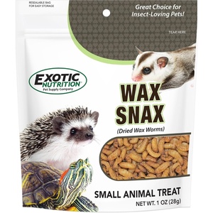 image:imageWax Snax  Dried Wax Worm Insect Treat  Hedgehogs Sugar Gliders Reptiles Wild Birds Chickens Lizards Bearded Dragons Skunks Opossums Amphibians Turtles Geckos Frogs 1 oz1 Ounce Pack of 1